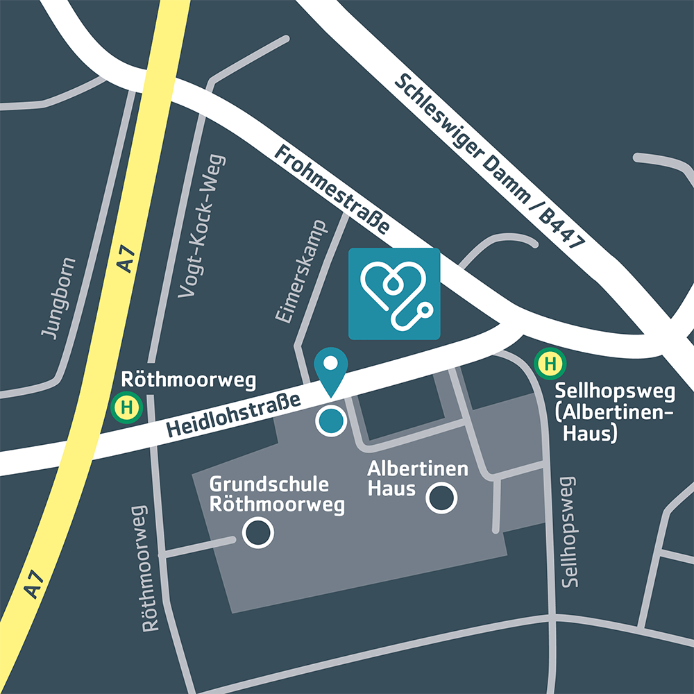 Planen Sie hier Ihre Anfahrt zum PraxisTeam Heidlohstraße